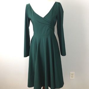 Collectif London faux wrap emerald green dress